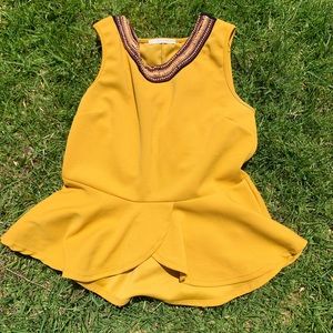 Yelllow peplum top